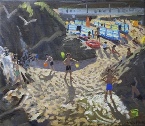 Wodospad, plaża Porthmeor, St Ives,